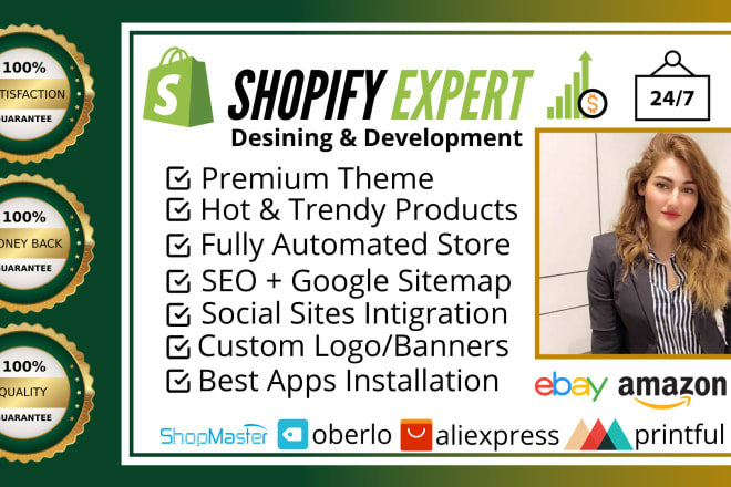 I will design profitable shopify dropshipping store or shopify website