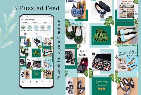 I will design puzzled instagram template based on canva