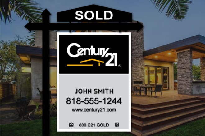 I will design real estate sign with sign rider