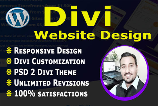I will design responsive wordpress divi theme website, divi builder