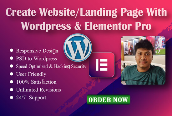 I will design responsive wp website with elementor pro and oceanwp theme