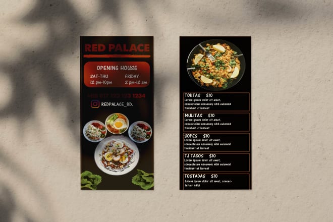 I will design restaurant menus and menu board