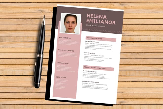 I will design resume, CV and cover letter template