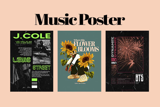 I will design simple yet modern music poster