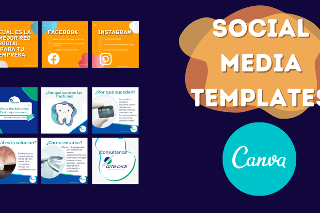 I will design social media post templates using canva pro