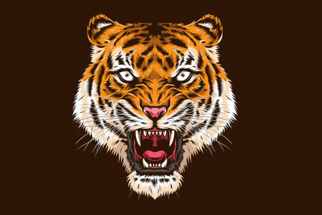 I will design tiger head logo for you with vector file