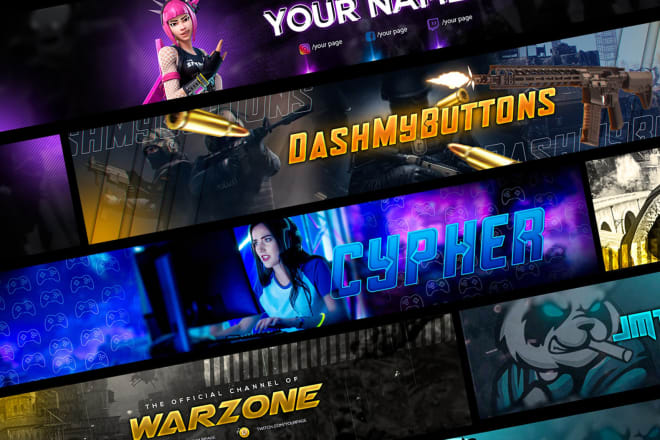 I will design twitter, twitch, youtube banner and profile pic