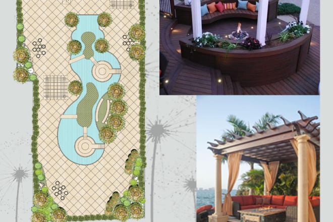 I will design your home landscape, resort hotel, pool and 3d rendering