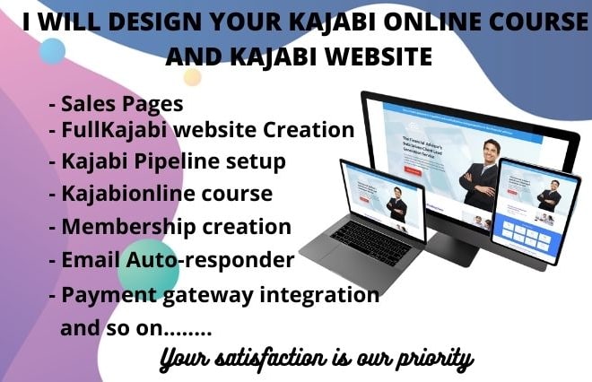 I will design your kajabi online course and kajabi website