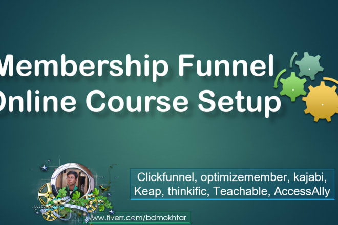 I will design your membership funnel, course setup with integration