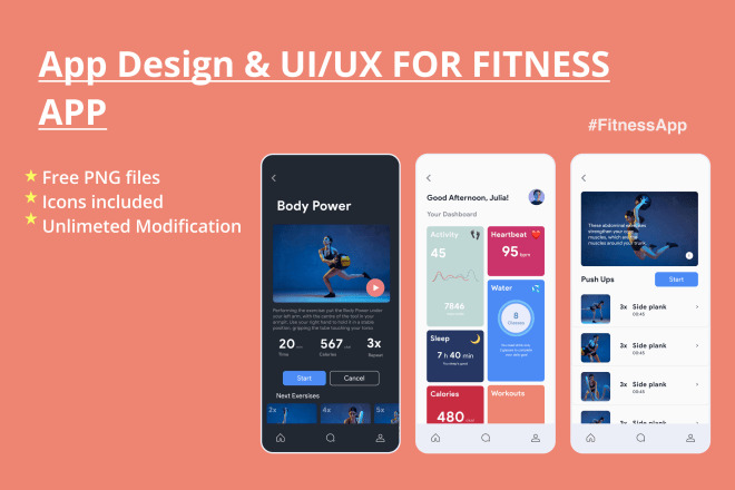 I will design your mobile app mockup ui ux for fitness or youga