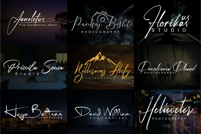 I will design your photography watermark signature logo