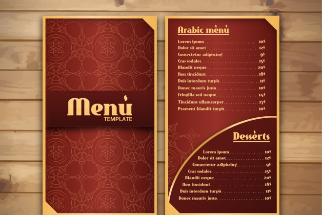 I will design your restaurant food menu price sheet professionally