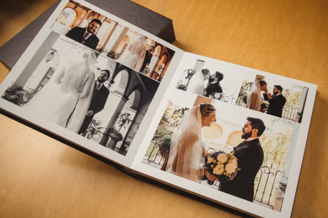 I will design your wedding album, photo book, travel photo book