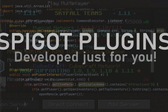 I will develop a custom spigot or bukkit plugin for your server