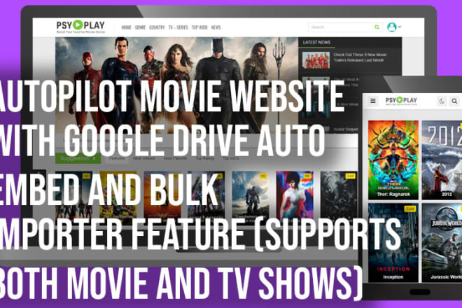 I will develop a movie streaming website with gdrive auto embed and upload 2k movies