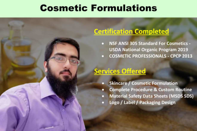 I will develop cosmetic formulation for cruelty free products