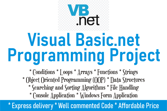 I will develop visual basic project and desktop application