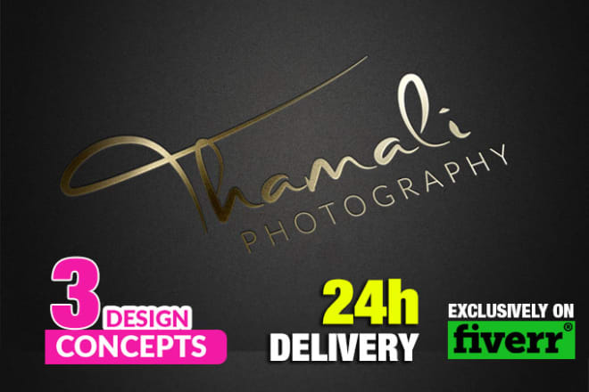 I will do 3 luxury signature logo design for your business website