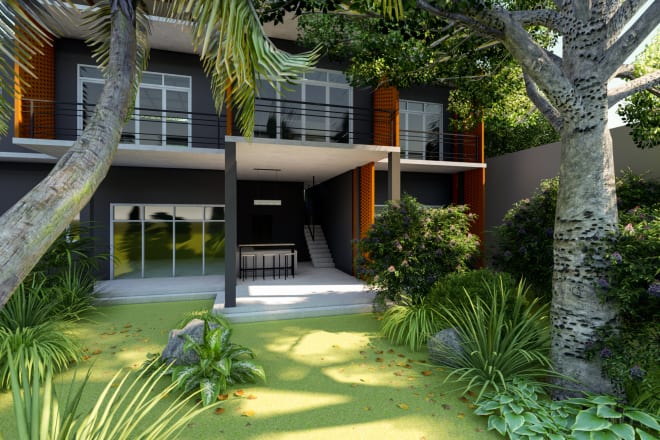 I will do 3d architectural model exterior render within 1 day