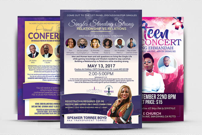 I will do a church flyer, church event or conference flyer