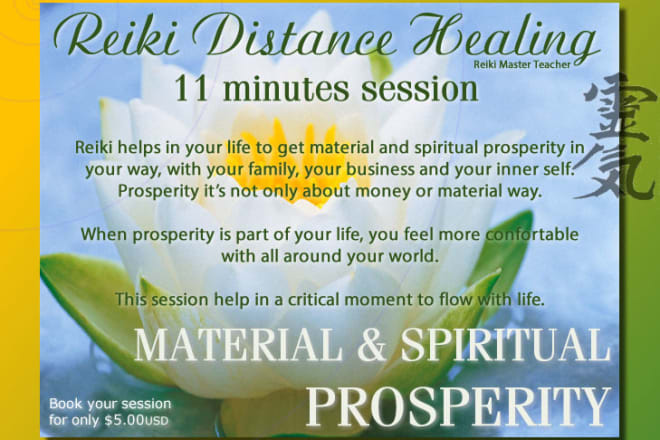 I will do a reiki for material and spiritual prosperity