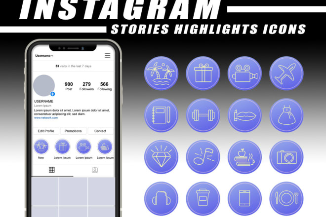 I will do amazing instagram highlights icons for stories