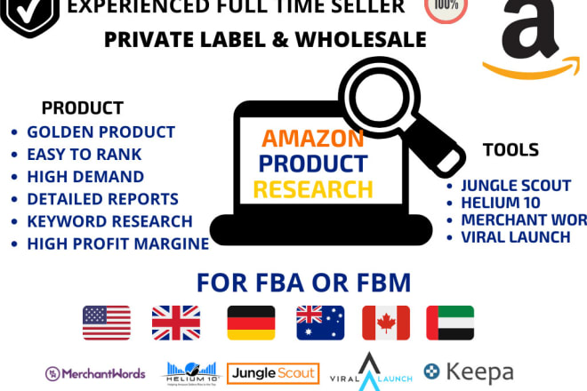 I will do amazon product research fba fbm pl or wholesale business