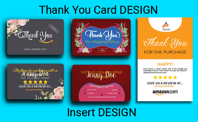 I will do amazon thank you card, gift card or product insert