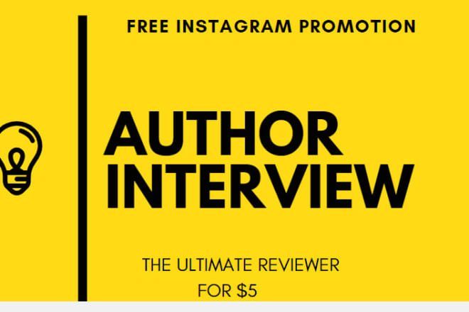 I will do an author interview and free instagram promotion