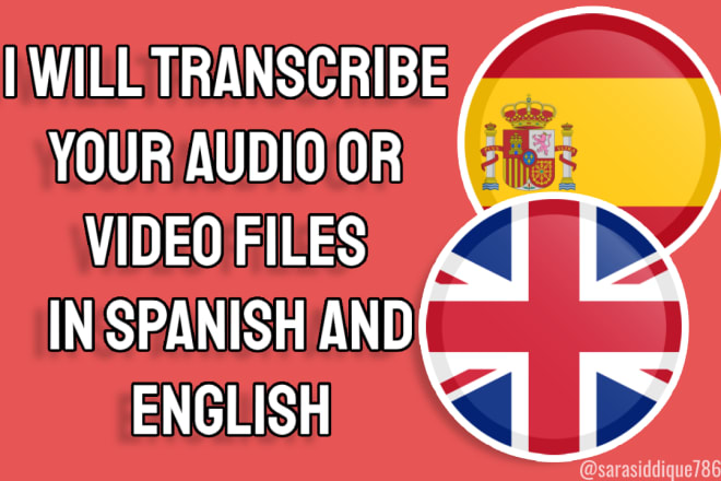I will do audio or video transcription in spanish