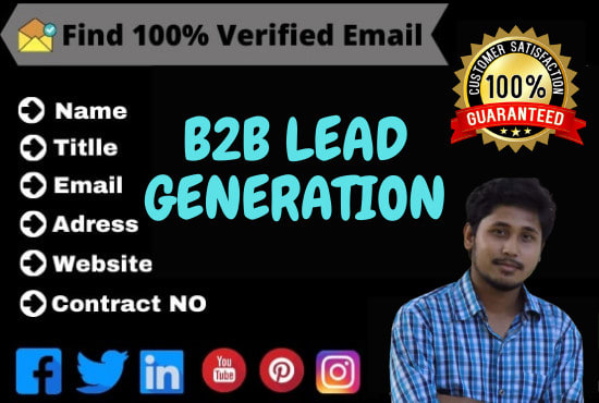 I will do b2b lead generations, email find, and web research