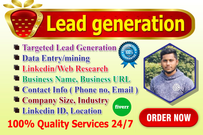 I will do b2b targeted linkedin lead generation, data entry
