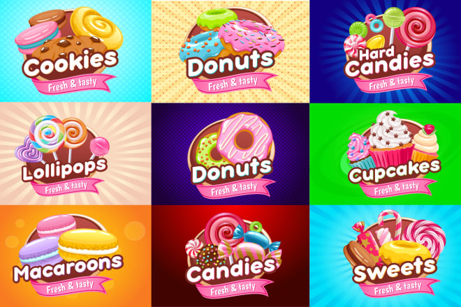 I will do bakery logo for donuts cupcake cookie candy or food