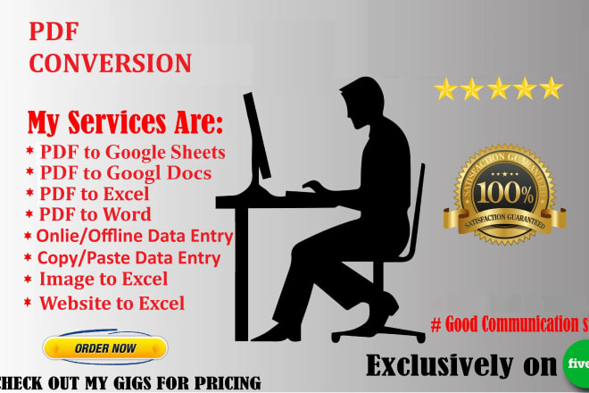 I will do convert PDF to word, pdf to excel and do excel data entry