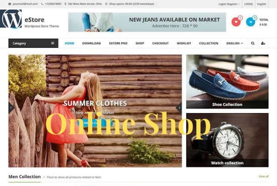 I will do creative ecommerce in wordpress website, online store