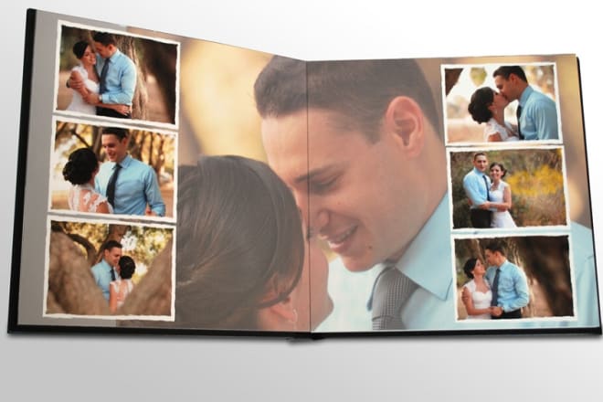I will do custom design your wedding photos book album