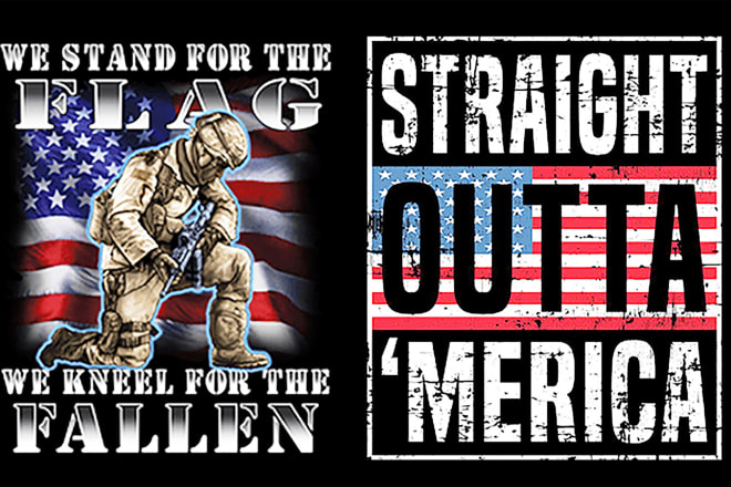 I will do custom distressed faded flag and typography t shirt design