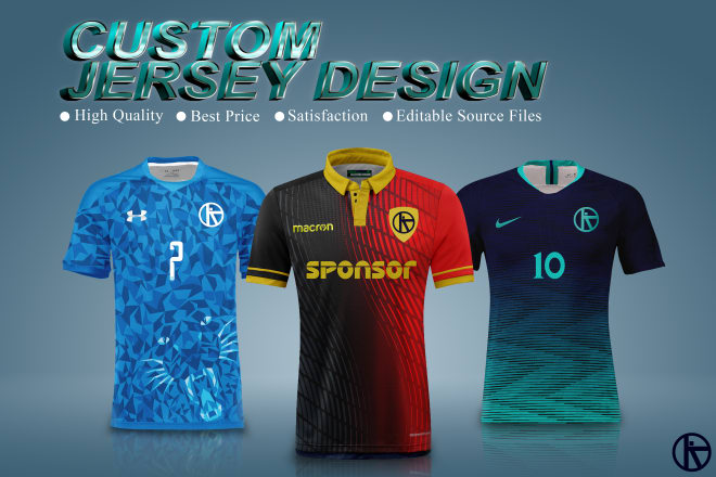 I will do custom sports jersey design or soccer uniform design