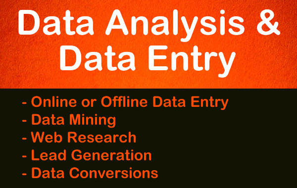 I will do data analysis and data entry jobs