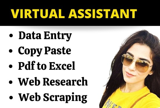 I will do data entry, copy paste, web scraping, internet research, pdf to excel