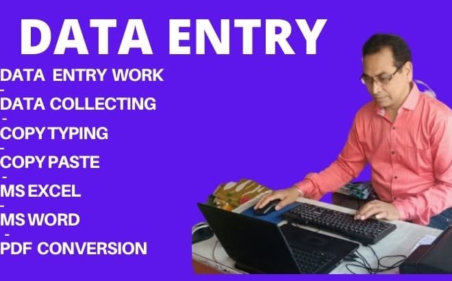 I will do data entry job and typing work