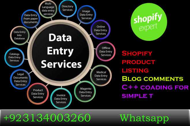 I will do data entry, shopify product list and blogs comments