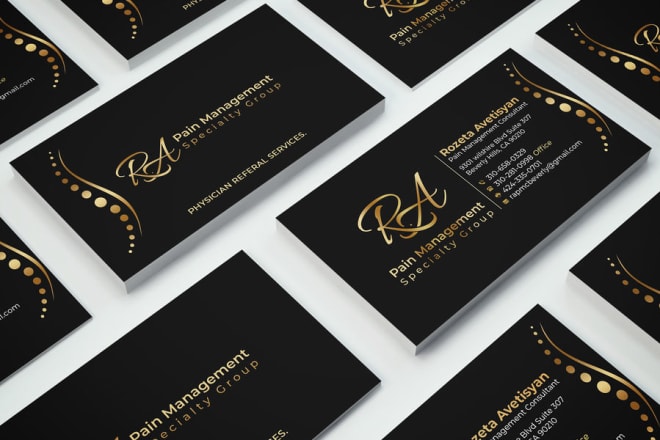 I will do design gold metalic business cards