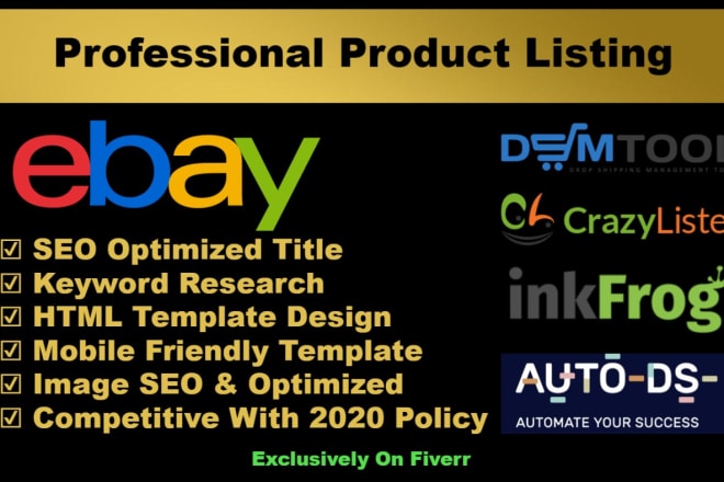 I will do ebay SEO listing with template design