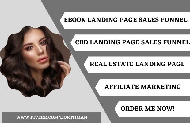 I will do ebook, cbd landing page in builderall clickfunnels landing page sales funnel