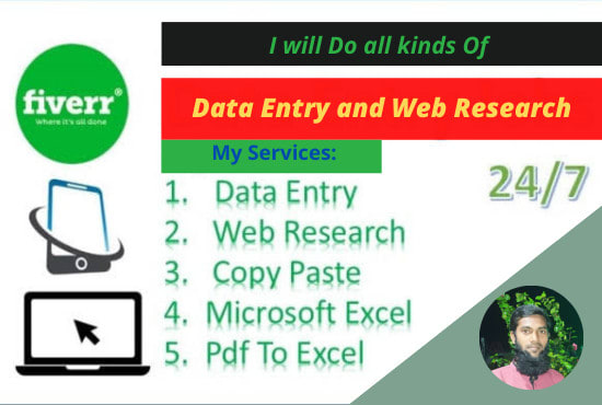 I will do exactly data entry and web research