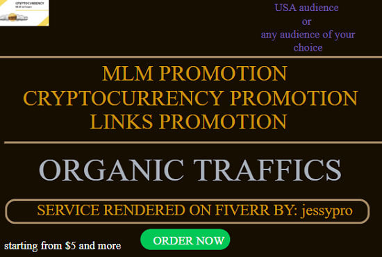 I will do expeditious promotion to mlm, cryptocurency, network marketing websites