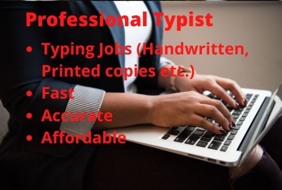 I will do extremely fast typing, PDF to word, data entry pro typist