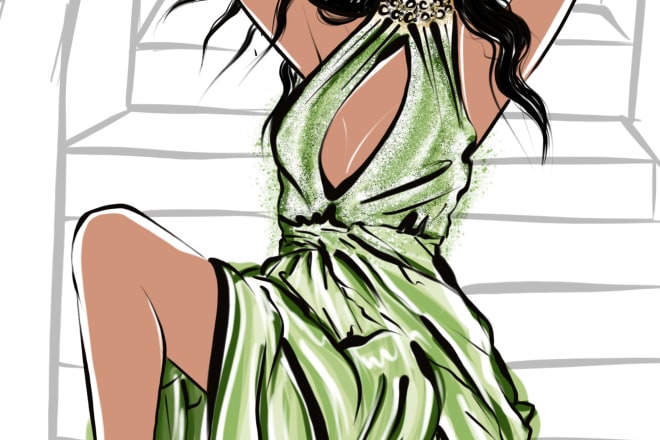 I will do fashion illustrations in my style